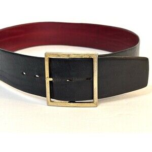 Vintage Reversible Blue And Red Leather Belt 34